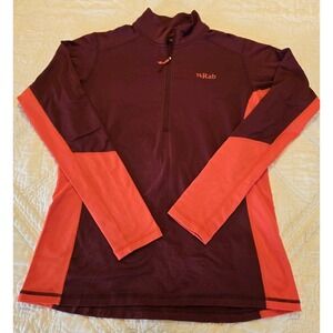 Rab Conduit Womens 14 Baselayer w/Zip L Color Deep Heather Climb Hike EUC